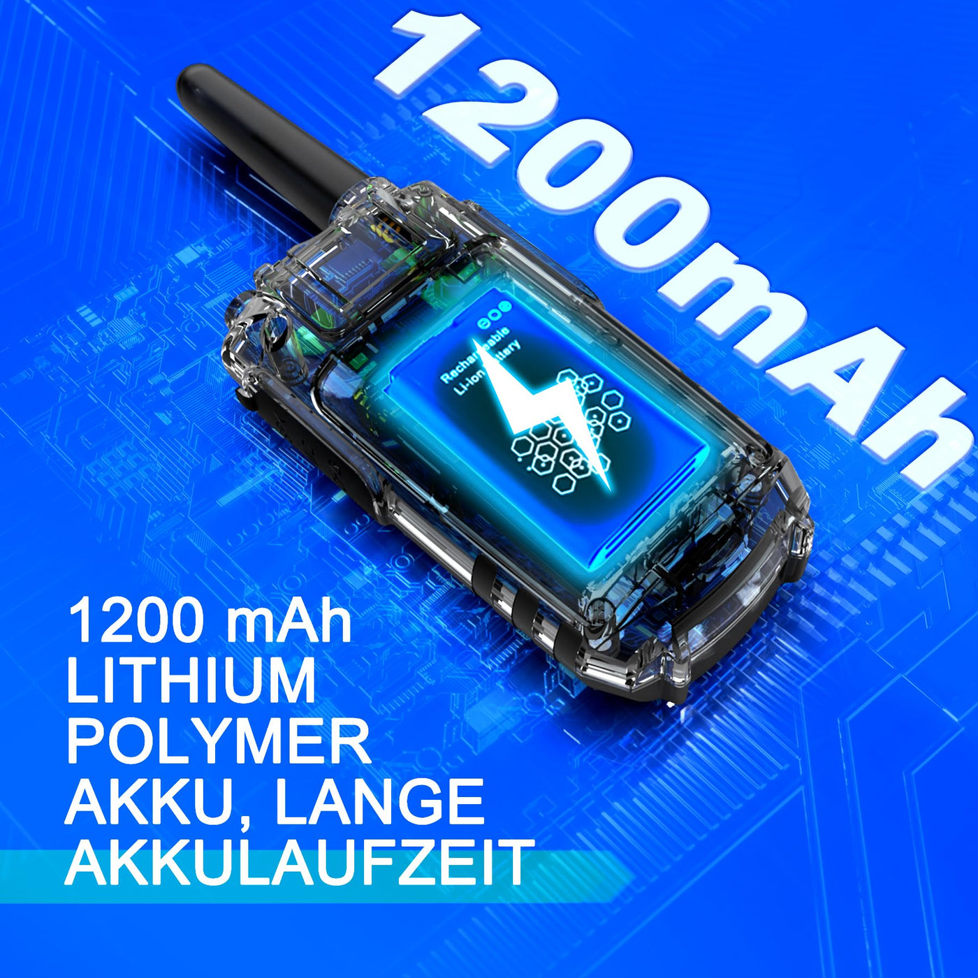 MaxTalker MT10 Walkie Talkie Aufladbar für Erwachsene Kinder Funkgeräte, 1200mAh Li-Ion Batterie, USB-C Kabel, LED Taschenlampe, VOX Funkgeräte für Wandern und Camping,4er Set