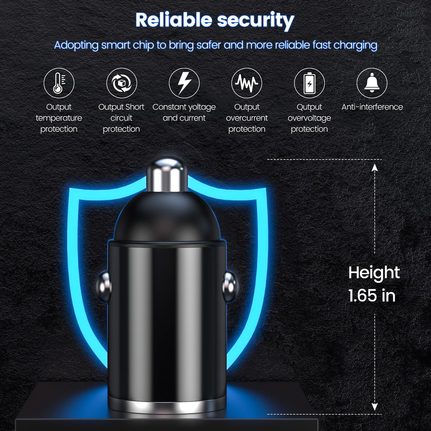MOSWAG Zigarettenanzünder USB Ladegerät, Mini Autoladegerät USB C QC 3.0, Dual Ports Schnellladegerät Autoladegerät Für iPhone 16 15 Samsung Galaxy und Mehr