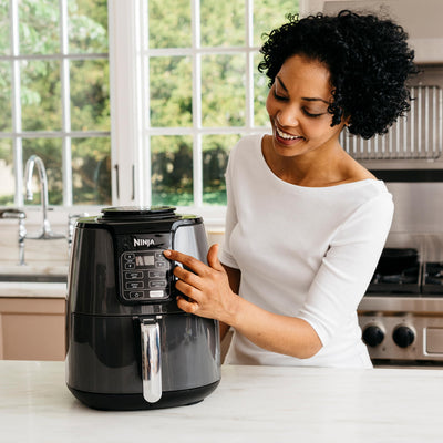Ninja Foodi FlexDrawer Dual Zone Heißluftfritteuse, Airfryer mit 10,4-Fach und herausnehmbarem Trenner, Antihaftbeschichtung, spülmaschinenfester Korb, 7-in-1, Schwarz AF500EU