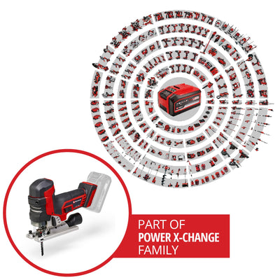Einhell Professional Akku-Stichsäge TP-JST 18/135 Li BL Power X-Change (18 V, 135 mm Schnitttiefe in Holz, 26 mm Hubhöhe, Brushless, T-Style-Griff, 3x Sägeblatt, ohne Akku)