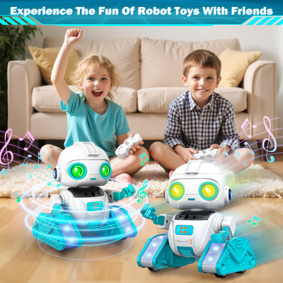 Subtail Roboter Kinder Spielzeug - Wiederaufladbar und Projizierbar - RC-Roboter mit LED-Augen und Musik - Robot Spielzeug ab 3 4 5 6 7 8 9 10 Jahre Jungen - Gestensensor Kinderspielzeug Geschenk
