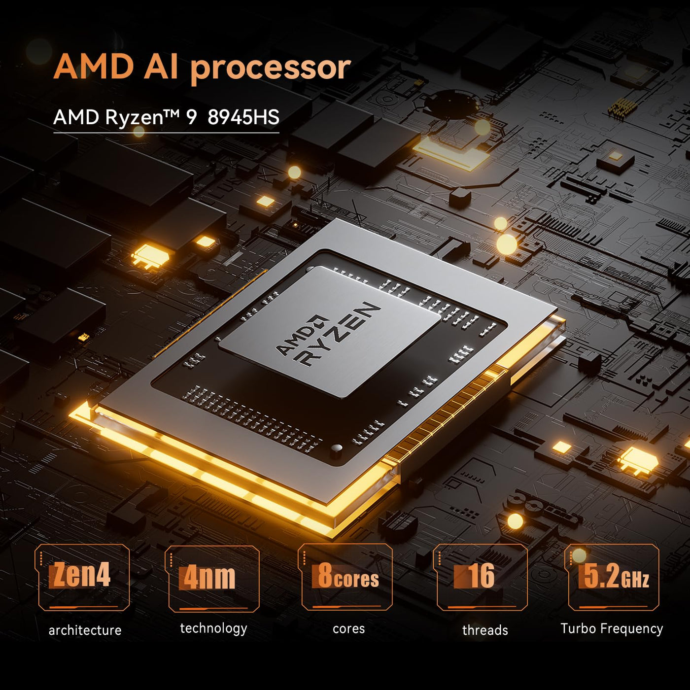 MINIS FORUM UM890 Pro Mini PC - AMD AI Ryzen 9 8945HS, 8 C/16 T, Radeon 780M GPU, 2 x M.2 SSD Slots, DDR5, HDMI 2.1, DP 1.4, 2 x USB4, Oculink, 4xUSB-A, 2xRJ45 2.5G, Wi-Fi 6E & BT 5.2 (Ohne RAM/SDD)