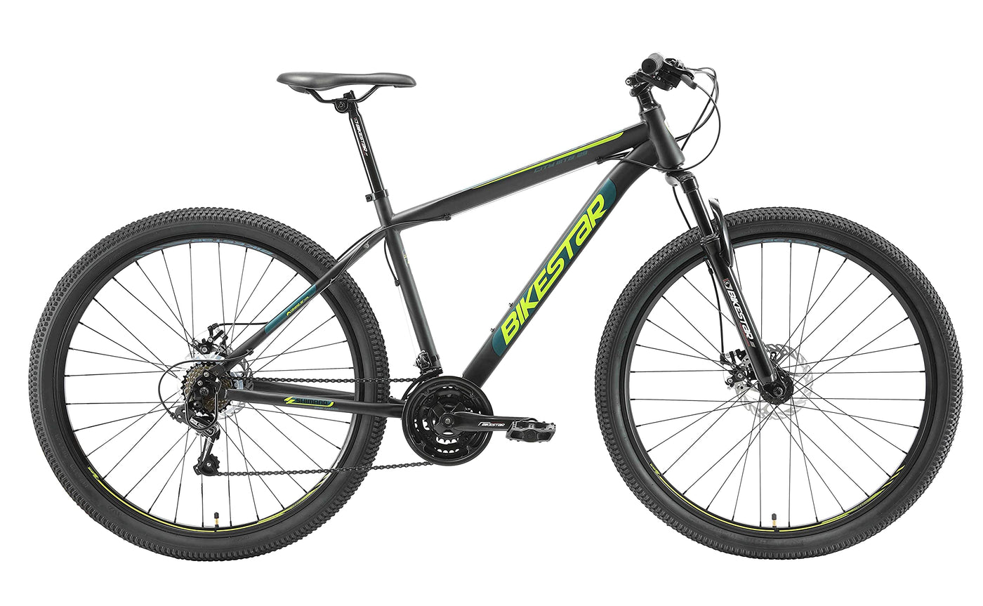 BIKESTAR Hardtail Mountainbike Shimano 21 Gang Schaltung, Scheibenbremse 29 Zoll Reifen | 19 Zoll Rahmen MTB | Schwarz