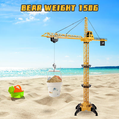 deAO RC Bauturmkran für Kinder, Ferngesteuerte Kran 128 cm Höhe, 6 Kanäle, 680 ° Rotation, Ferngesteuert Turmkran Spielzeug mit Lichter und Geräusche, Modell Die Cast, Geschenke für Jungen Mädchen