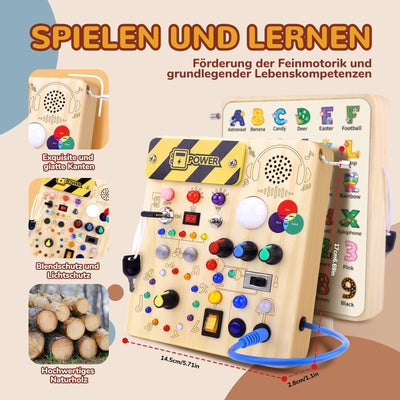 Busy Board Montessori Spielzeug ab 1 Jahr Kinder Lernspielzeug für 1 2 3 Kleinkinder, Sensorisches Spielzeug für Jungen & Mädchen