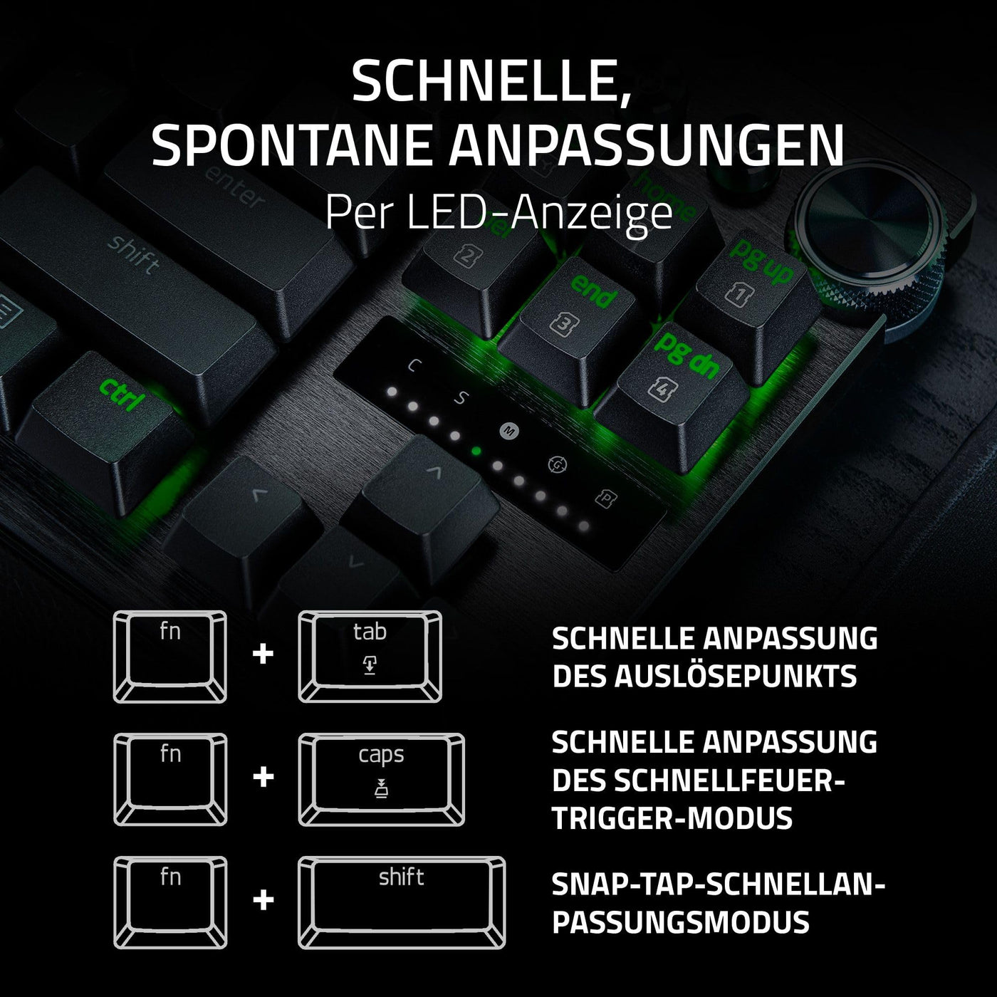 Razer Huntsman V3 Pro Tenkeyless - Analoge optische TKL E-Sport PC-Tastatur ohne Ziffernblock Snap Tap & Rapid Trigger (Digitaler Drehregler & Steuerungstaste) DE-Layout | Schwarz