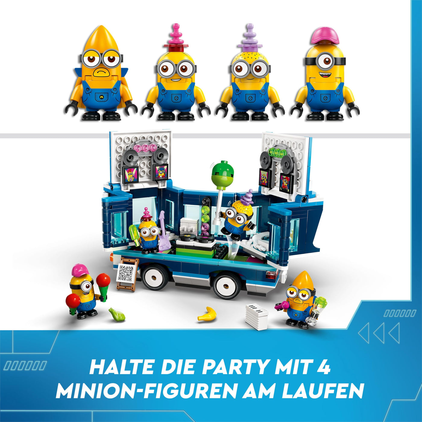 LEGO Ich – Einfach unverbesserlich 4 Minions und der Party Bus, Spielset zu Ich – Einfach unverbesserlich 4, Kinderspielzeug, kreatives Minions-Geschenk für Jungen und Mädchen ab 7 Jahren 75581