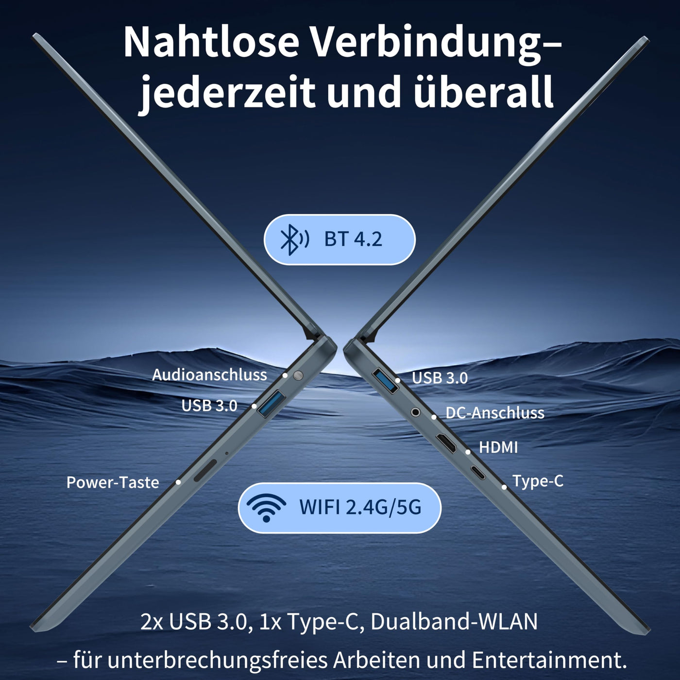 Amita 11" 2-in-1 Touchscreen Rosa Laptop, N100 Quad-Core Prozessor, 16GB RAM 512GB SSD, Gesichtserkennung, FHD IPS, 360° Klappbar (Grau, 16GB RAM | 512GB SSD)