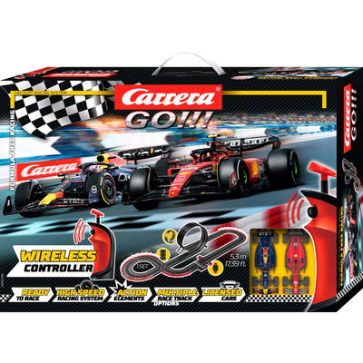 Carrera - 20062581 GO!!! Formula Free Racing (Wireless) Rennbahn-Set I Rennbahn mit lizensierten Slotcars | bis zu 2 Spieler | Für Kinder ab 6 Jahren & Erwachsene