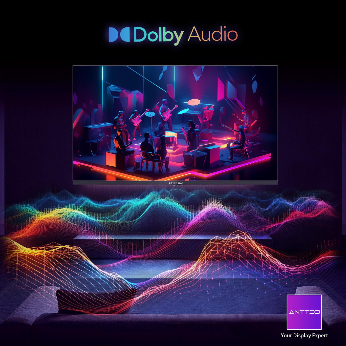 Antteq V32-AH3Q1L-BT 32 Zoll Smart TV(Fernseher 81 cm),Voice Remote Control,HD,Triple Tuner(DVB-T2/S2/C),App Store,DAZN,UVM,WiFi,Hotelmodus,2024