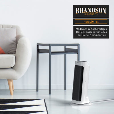 Brandson - Heizlüfter mit Fernbedienung - Preisträger 2025 - energiesparend leise - mit Thermostat Oszillation Timer - Weiss
