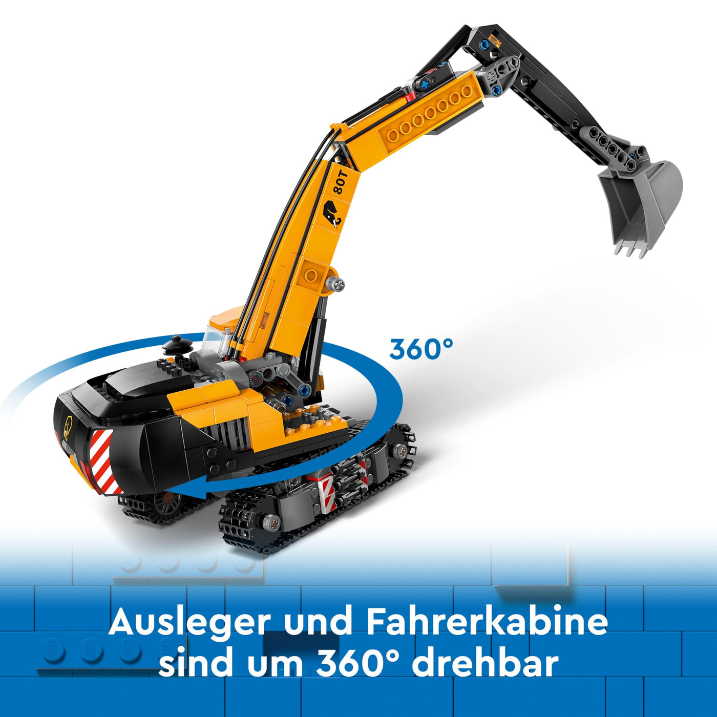 LEGO City Raupenbagger, Spielzeugbagger für Kinder ab 8 Jahren, Bauspielzeug mit Bagger-Modell, baubarer LKW mit Zubehör und 3 Minifiguren 60420