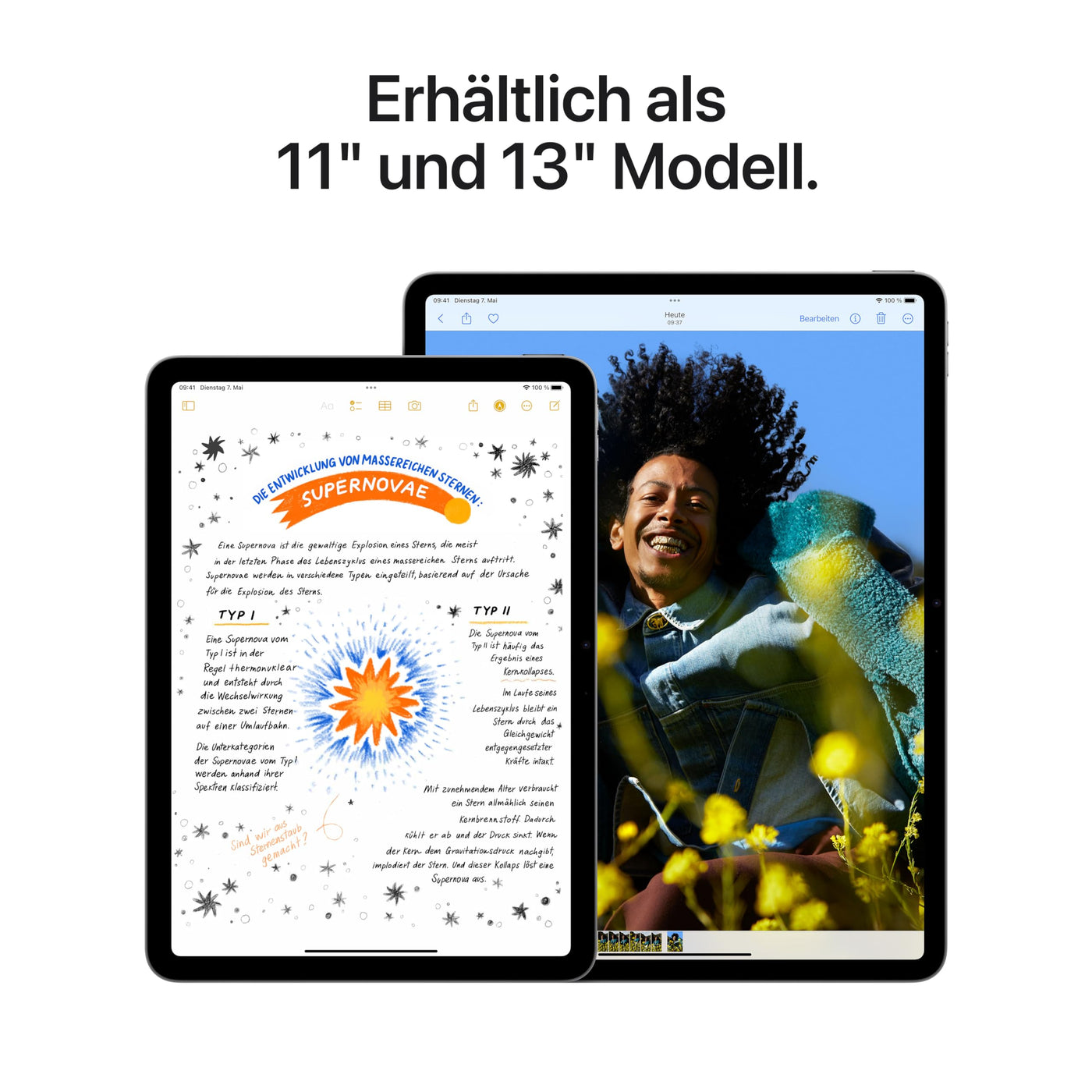 Apple 13" iPad Air (M2): Liquid Retina Display, 256 GB, 12 MP Querformat Frontkamera/12 MP Rückkamera, WLAN 6E, Touch ID, Batterie für den ganzen Tag – Space Grau