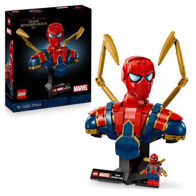 LEGO ǀ Marvel Iron Spider-Man Büste, Superhelden-Bauset zum Sammeln und Verschenken für Erwachsene, baubare Superheldenfigur, anspruchsvolles Bauprojekt für Baumeister 76326