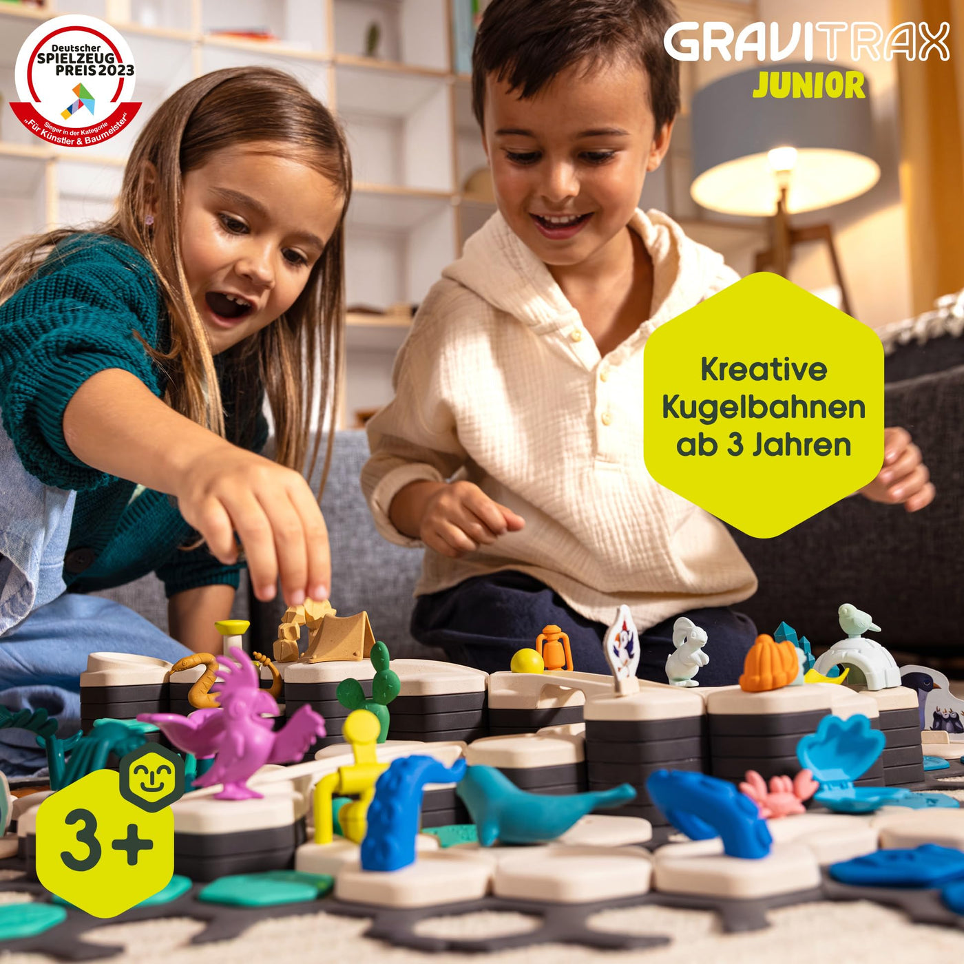 Ravensburger GraviTrax Junior Starter-Set XXL 27059 - Murmelbahn überwiegend aus nachwachsenden Rohstoffen mit Themenwelten, Lernspielzeug und Konstruktionsspielzeug für Jungs und Mädchen ab 3 Jahren