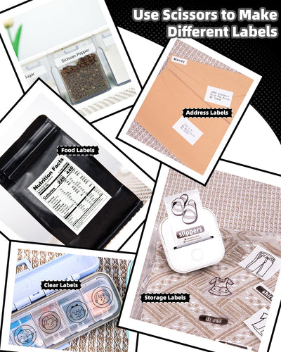 Memoking Tragbarer Mini Aufkleberdrucker - T02 Taschendrucker Bluetooth Fotodrucker, Lerngrafiken für Kinder, Gymnasiasten, Universitätsstudent, Mini Drucker mit 3 Rollen Thermopapier Selbstklebend