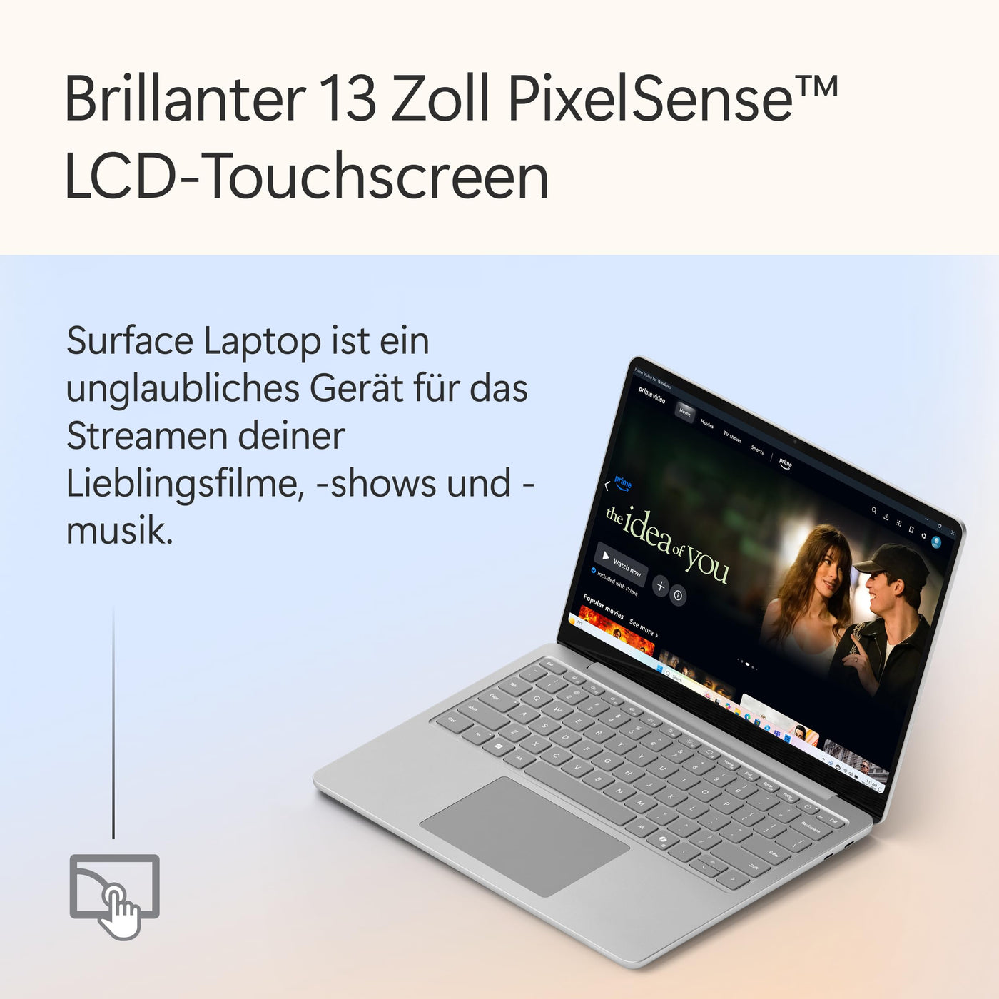 Microsoft Surface Laptop | Copilot+ PC | 13” LCD Touchscreen | Snapdragon® X Plus | 16GB RAM | 512GB Speicher | Neuestes Modell | Platin