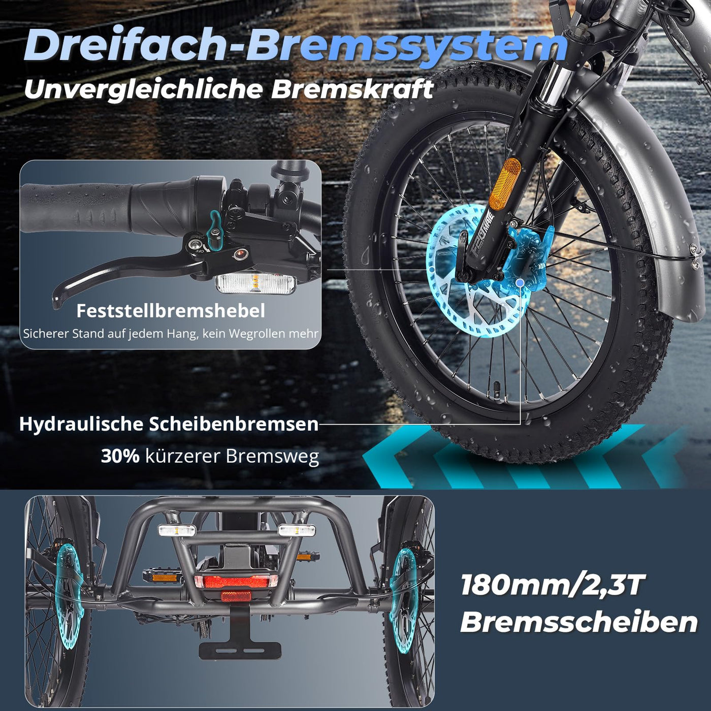 Fafrees F20 Mate E-Bike Dreirad Elektro Klapprad 48V Zulassung [ Offiziell ] E Trike 3 Rad für Erwachsene 1008WH, Herren E Bike Damen Hydraulische Scheibenbremsen, Elektrofahrräder 65N.m Ebike 20 Zoll