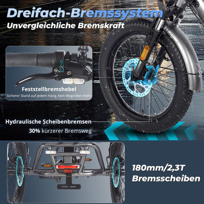 Fafrees F20 Mate E-Bike Dreirad Elektro Klapprad 48V Zulassung [ Offiziell ] E Trike 3 Rad für Erwachsene 1008WH, Herren E Bike Damen Hydraulische Scheibenbremsen, Elektrofahrräder 65N.m Ebike 20 Zoll
