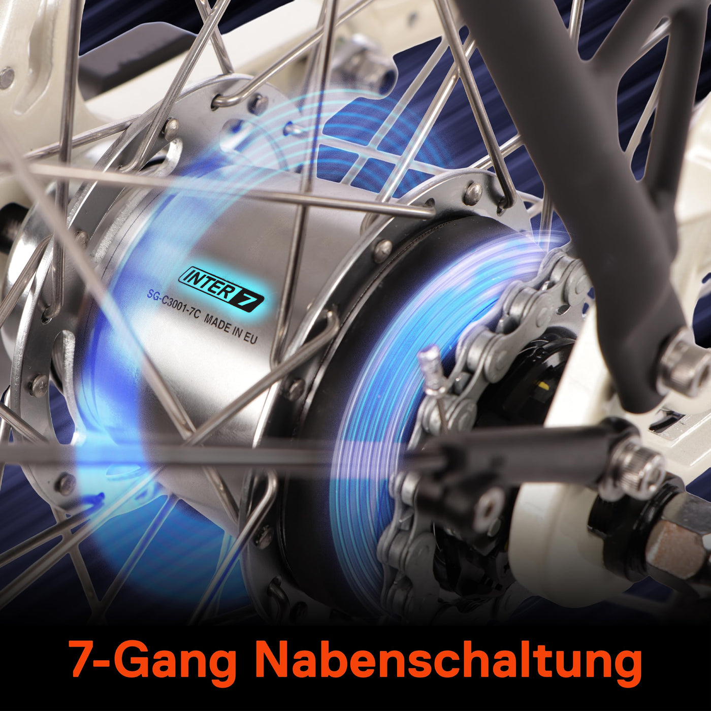 SAXONETTE E Bike Damen 28 Zoll mit Rücktrittbremse und nabenschaltung, Elektro Fahrrad Erwachsene mit 36V 13Ah BMS Akku, 7 Gang Pedelec mit Federgabel, Ebikes mit Gepäckträger für Damen und Herren