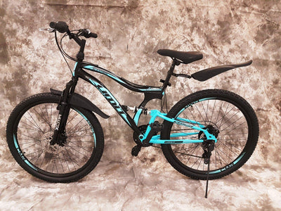 Generisch 24 Zoll MTB Albatros Vollgefedert, 21-Gang Kettenschaltung, Scheibenbremsen NEU 2459-SCHWARZ-TÜRKIS Bitte BEACHTEN AB 138 cm KÖPERGRÖSSE GEEIGNET !!!!!!!