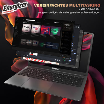 Energizer EnergyBook – 17,3'' HD+ Laptop, Intel Celeron Laptop, 4 GB RAM, 128 GB SSD, UHD-Grafik, Windows 11, QWERTY-Tastatur (intern), USB 3.0, HDMI