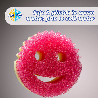 Scrub Daddy Scrub Mommy Putzschwamm, Topfreiniger Küchenschwämme, Putzmittel mit Texturveränderung, kratzfreier Spülschwamm, geruchsresistenter Smiley Schwamm, Geschirrschwamm - 2er-Pack Rosa