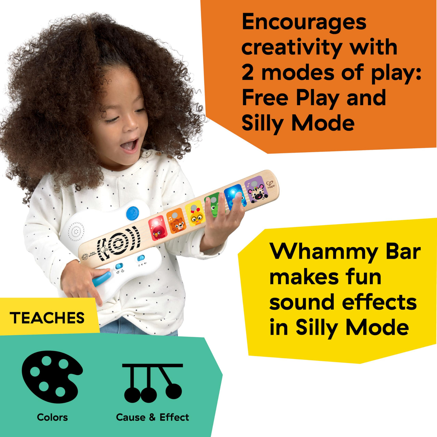 Baby Einstein, Hape, Strum Along Songs Magic Touch Holzspielzeug, Musikspielzeug Gitarre aus Holz, Elektronische Musikinstrumente, Aktivität und Sensorisches Spielzeug für Kinder, ab 6 Monaten