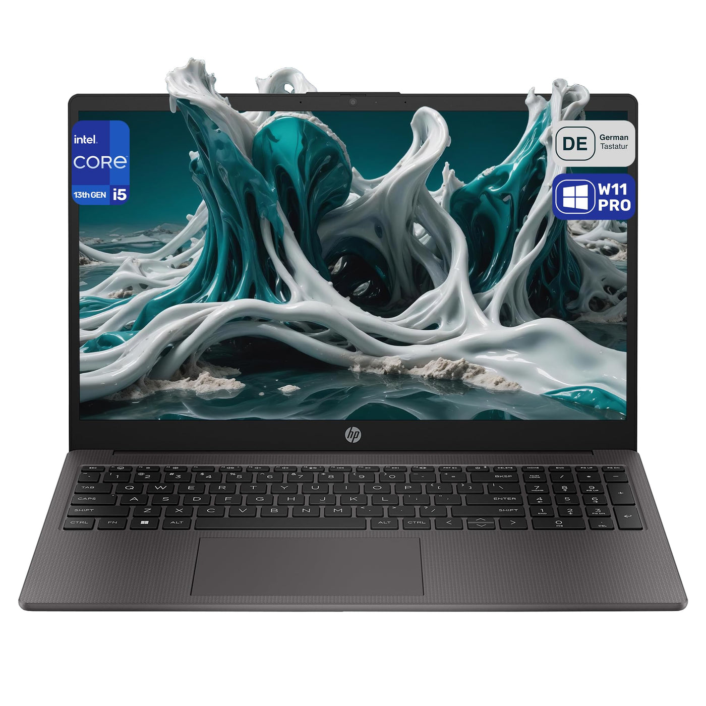HP 250 G10 Business Laptop, Intel Core i5-1335U, 32 GB DDR4 RAM, 1 TB PCIe SSD, 15.6" IPS FHD Display, Intel Iris Xe Graphics, QWERTZ Tastatur, Windows 11 Pro, Grau