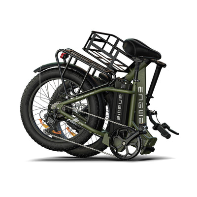 ENGWE E Bike klapprad 20 Zoll, Elektrofahrrad E-Bike Herren Damen, Faltbar Fatbike mit 15.6Ah Wechselakku, Reichweite bis zu 120Km (Grün)