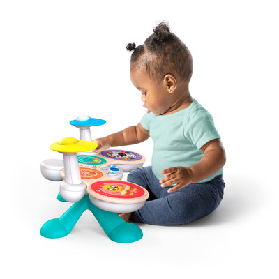 Baby Einstein, Together in Tune, Connected Magic Touch, Holz Schlagzeug, Musikinstrumente, 4 Spielmodi und 10 Melodien, Lautstärkeregler, Holzspielzeug für Kinder, ab 12 monat