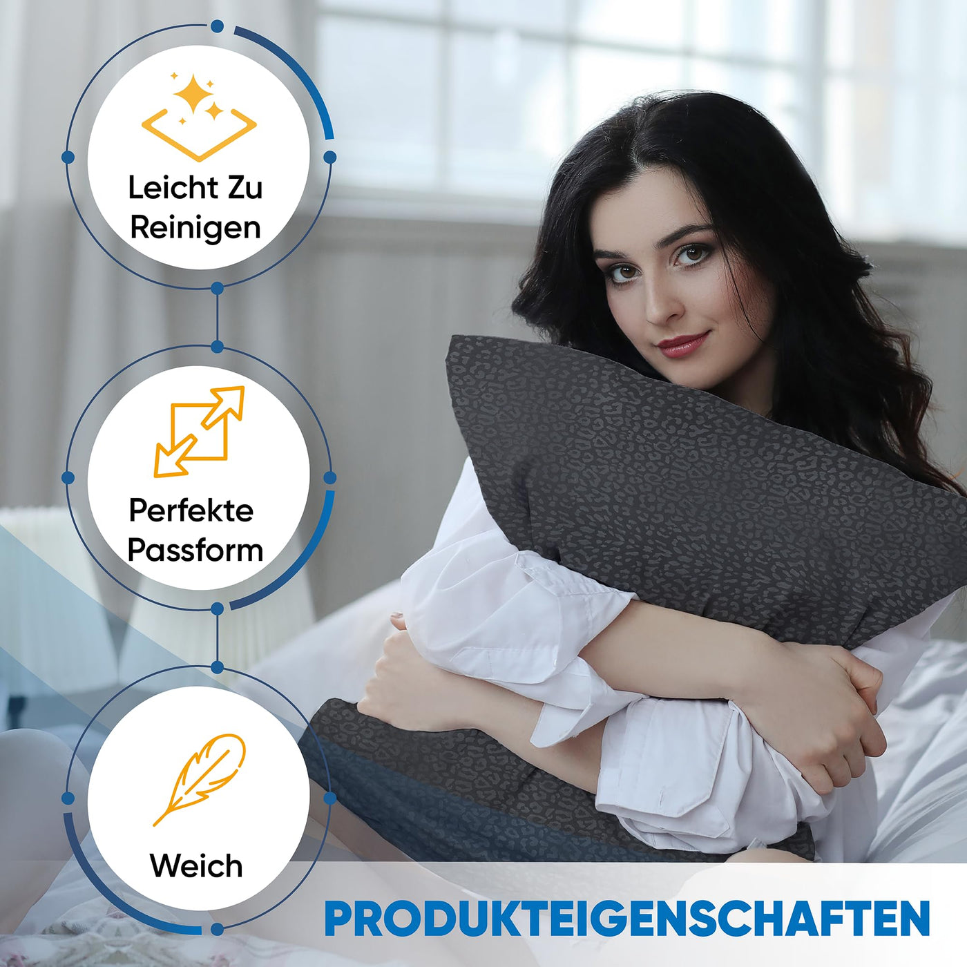 MALIKA® Bettwäsche Prägedruck 135x200 4 teilig | ÖkoTex Zertifiziert & für Allergiker geeignet |Bettwäsche Set mit je 2 Bettbezügen 135 x 200 & 2 Kissenbezügen 80x80