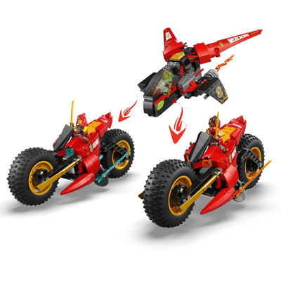 LEGO NINJAGO Ninja-Actionflitzer - 3-in-1-Spielzeug mit 2 Ninja-Bikes, 1 Jet und 6 Minifiguren, einschließlich Kai und Frak - Aufstieg der Drachen Geschenk für Jungen ab 8 Jahren - 71844