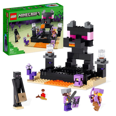 LEGO 21242 Minecraft Die End-Arena Set, 'Player-vs-Player Battle' Action-Spielzeug mit Lava, Enderdrache und Enderman-Figur, Geschenk für Kinder ab 8 Jahren