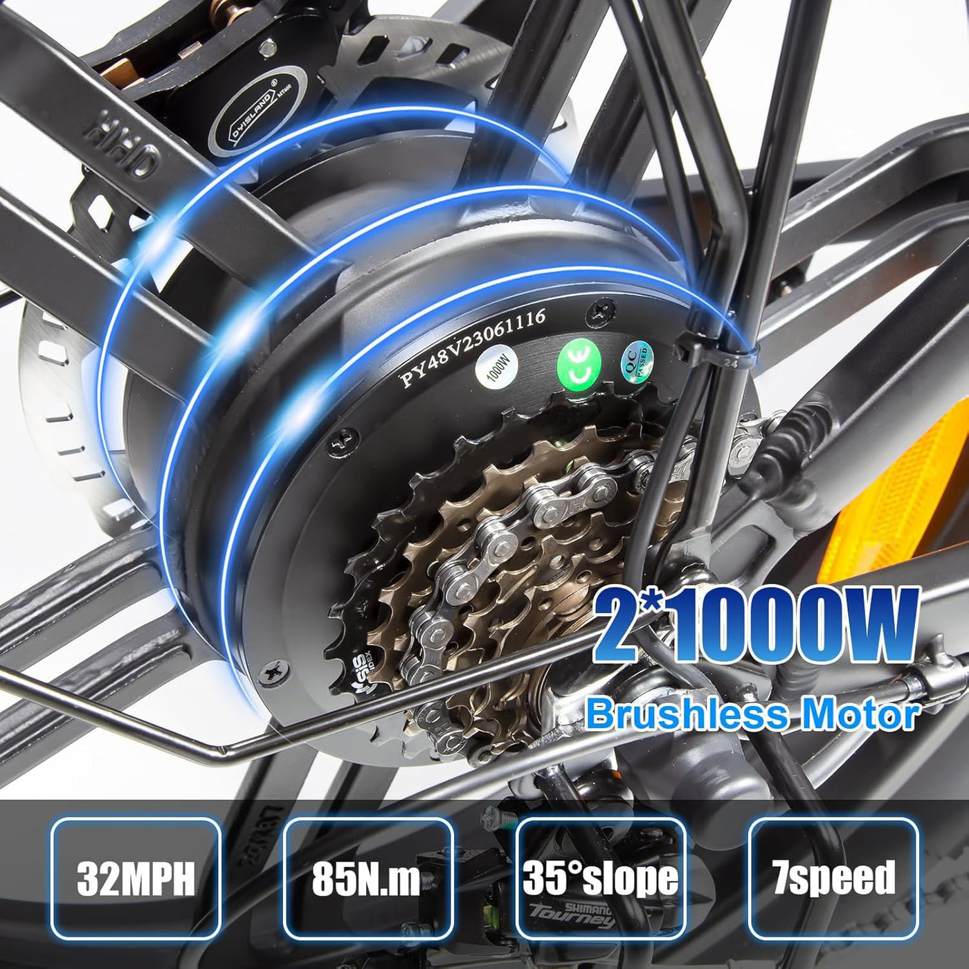 KETELES Klapprad E Bike mit Doppelmotor, 20"×4.0 Elektro Cityräder Faltbar, 48V 35Ah E-Bike Erwachsene, Elektrofahrrad für Herren und Damen, Hydraulische Scheibenbremsen (Schwarz)