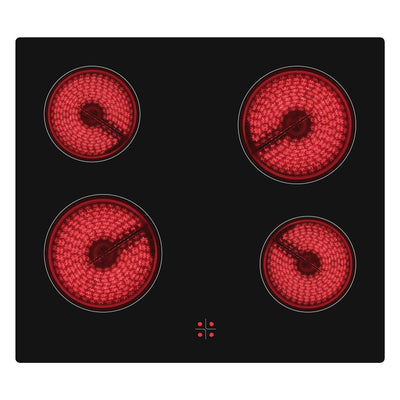 Telefunken ECH65A-B2 Einbauherd-Set | Elektro-Herd-Kochfeld-Kombination | Backofen mit Grill und Umluft | Rahmenloses Glaskeramik-Kochfeld mit 4 Zonen | 65 Liter | 60 cm | Edelstahl