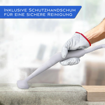 LEBENLANG Elektrischer Dampfreiniger Handgerät Steam Cleaner - 1000W & 300ml + 10x Zubehör | Handdampfreiniger Dampf Reiniger Auto Heißluft Fugenreiniger für Bad Fliesen und Fugen Gerät Polstermöbel