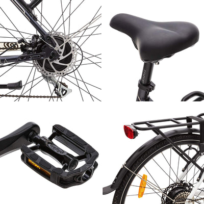 VecoCraft Elektrofahrrad E Bike Athena, Trekking Pedelec für Damen Herren, 28 Zoll Urban Citybike, mit 36V 250W 13Ah Akku 25km/h 100km, Shimano 8-Gang Electric Bike, Weiss
