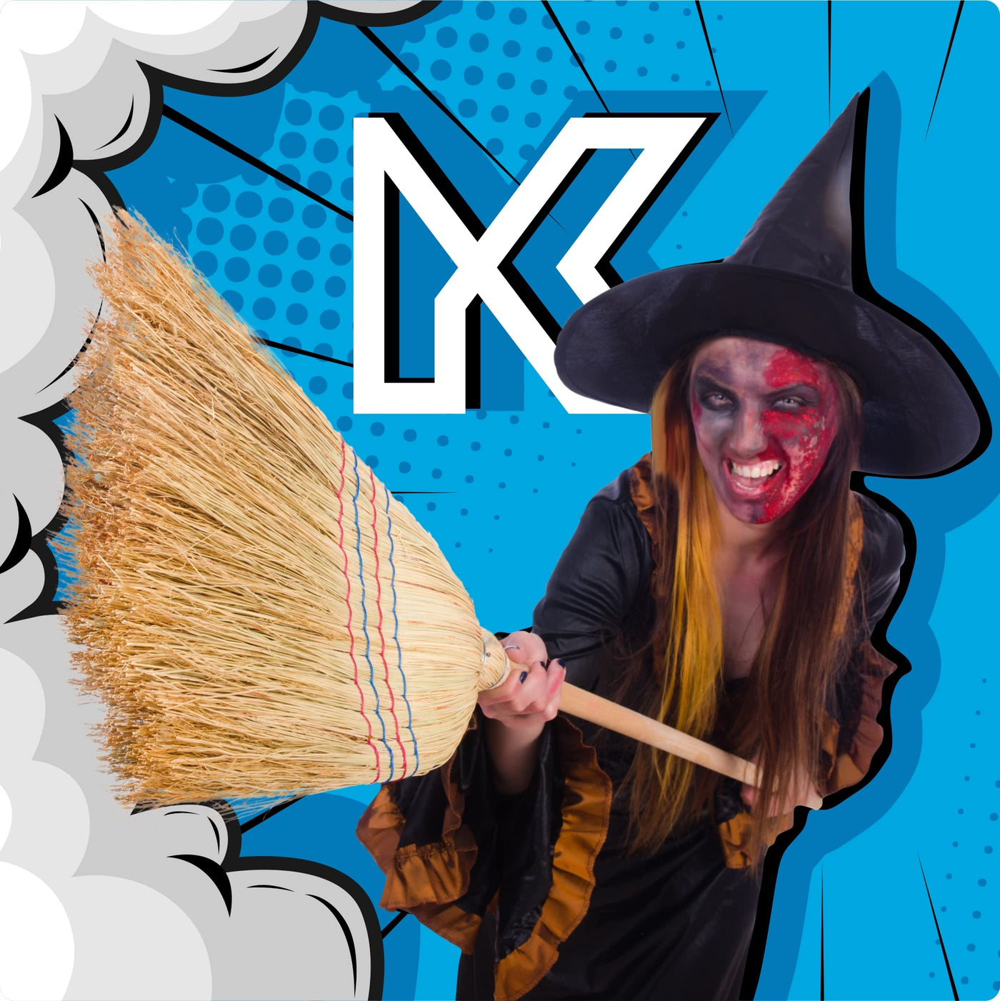 KADAX Reisstrohbesen, Reisigbesen, Besen mit langem Stiel aus Holz, funktionaler Strohbesen, Besen aus Sorgogras, Hexenbesen, Hofbesen aus Reisstroh (L: 140 cm)