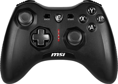 MSI FORCE GC20 V2 Kabelgebundener PC-Gamepad Controller - austauschbare D-Pad-Abdeckungen, zwei Vibrationsmotoren, USB 2.0 - schwarz, kabelgebunden