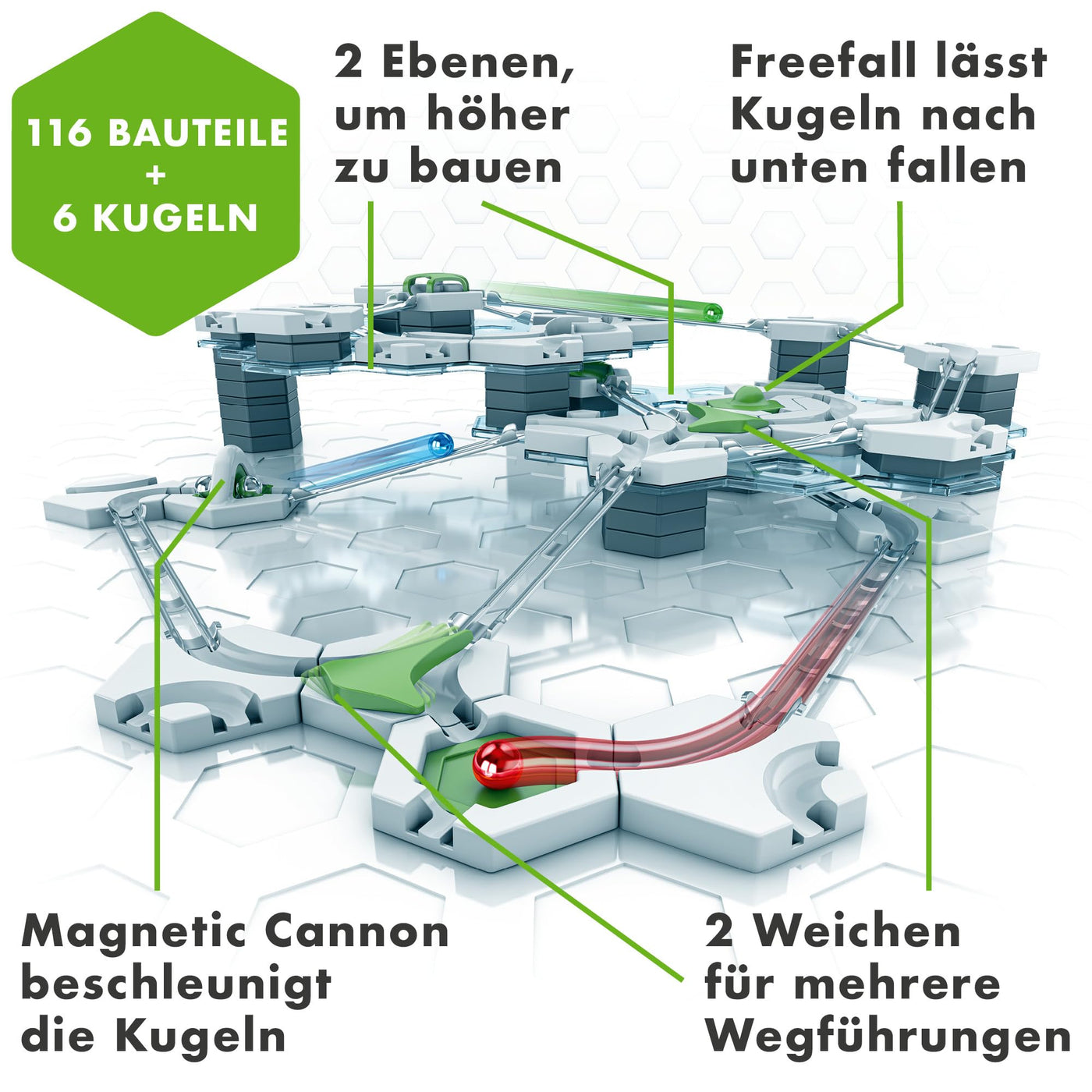 Ravensburger GraviTrax Starter-Set 22410 - GraviTrax Starterset für Deine Kugelbahn - Murmelbahn und Konstruktionsspielzeug ab 8 Jahren, Geschenk für Kinder, alleine bespielbar