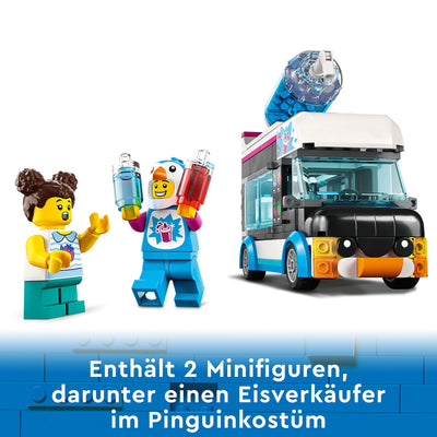 LEGO 60384 City Slush-Eiswagen Set, Sommer-Fahrzeug-Spielzeug mit Kinderspielfiguren, Konstruktionsspielzeug für Kinder ab 5 Jahren, Geschenk für Mädchen und Jungen