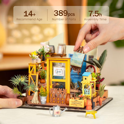 Rolife DIY Miniature House Miniatur Haus Bausatz Selber Bauen mit LED Licht Deko 3D Holzpuzzle Modellbausatz Diorama Modellbau Bastelset für Erwachsene Frauen Kinder