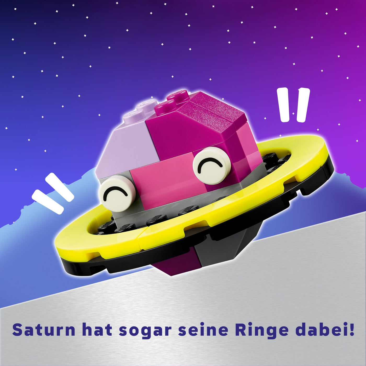 LEGO Classic Kreative Weltraumplaneten, baubares Sonnensystem-Modell für Kinder, Weltraum-Spielzeug mit Rakete, Raumschiff, Planeten und Alien, Geschenk für Kinder, Jungs und Mädchen ab 5 Jahren 11037