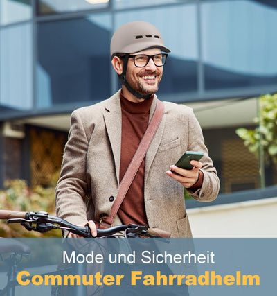 Shinmax Fahrradhelm Herren Damen Erwachsene Cityhelm Urban Radhelm mit Visier Stylischer Fahrradhelm für Frauen Pendeln City Roller Leichtgewicht Einstellbare Rennrad Helm 57-62 cm