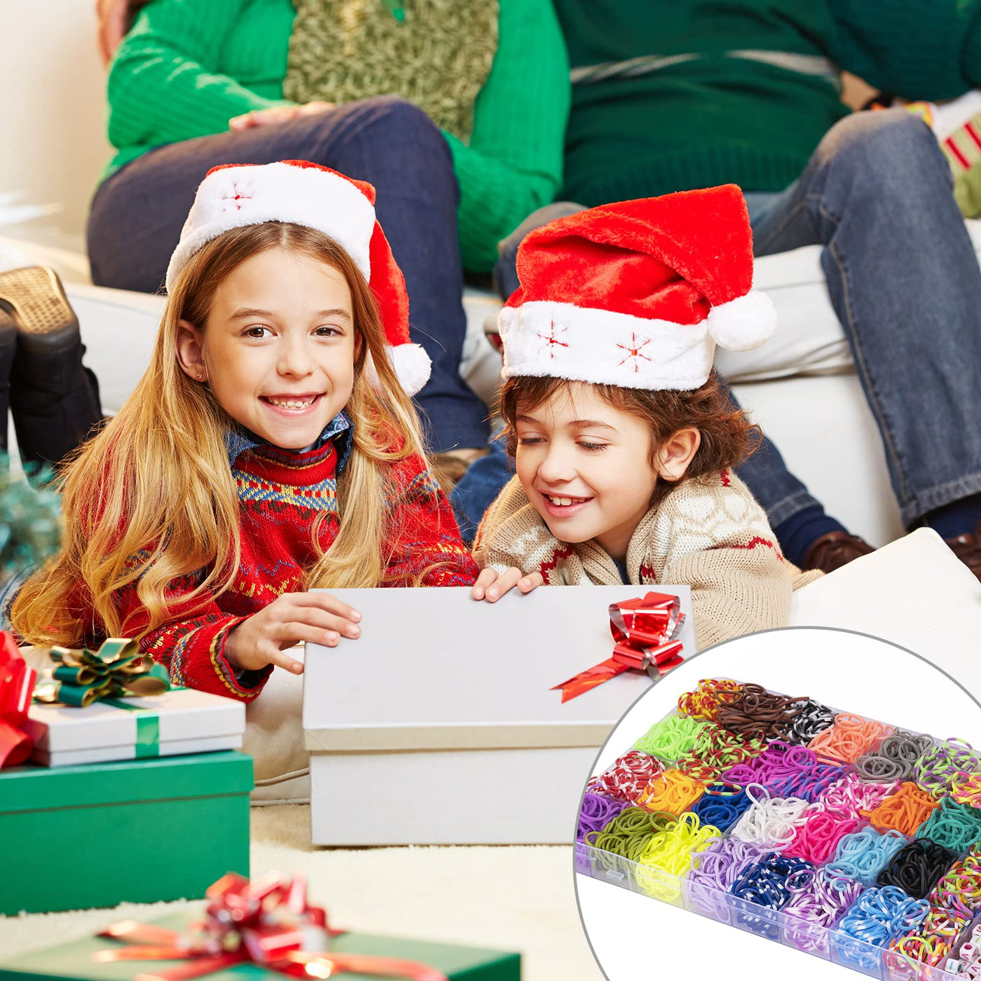 Noa Home Deco Loom Bänder Set, 5100+ Stück Loom Gummis für Armband Selber Machen, Bunte Loops Gummis Set Zubehör mit Anhängern und Accessoires, DIY Basteln Geschenk für Kinder Junge Mädchen