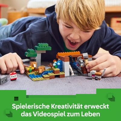 LEGO Minecraft Die Expedition zur Gürteltiermine - Interaktives Gamer Spielzeug mit Höhlenspinne- und Wolfsfiguren - TNT-Funktion - Gaming Geschenk für Jungen und Mädchen ab 8 Jahren - 21269