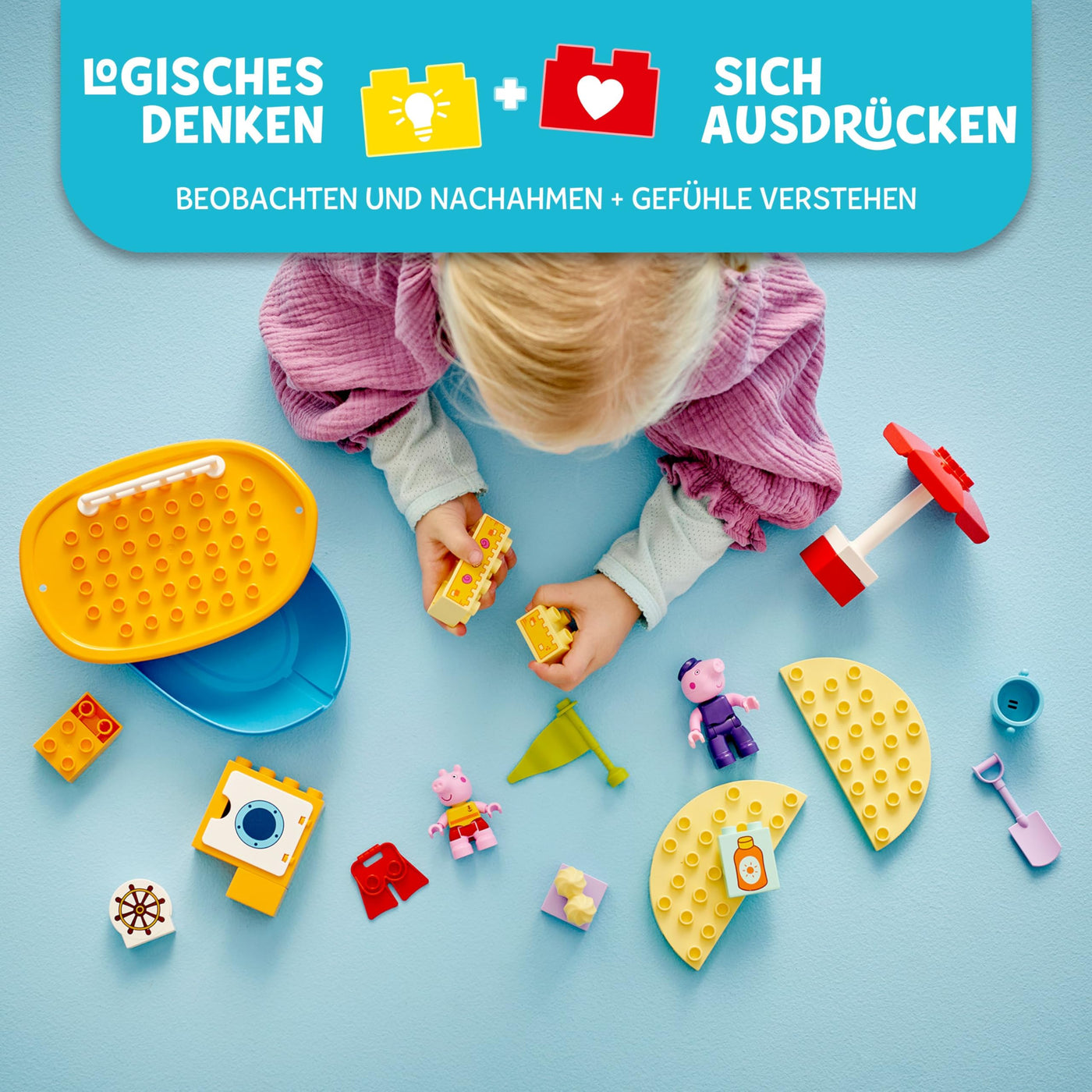 LEGO DUPLO Peppas Bootsausflug: Spielset mit Spielzeugboot zum Bauen und Umbauen mit 2 Figuren, kreatives Spielzeug, Geschenk-Idee für Kinder ab 2 Jahren, Jungen und Mädchen 10432