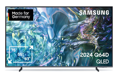 Samsung QLED 4K Q64D Fernseher 55 Zoll, Samsung TV mit Quantum Prozessor Lite 4K, 100 % Farbvolumen, 4K Upscaling, Motion Xcelerator, Smart TV, GQ55Q64DAUXZG, Deutsches Modell [2024]
