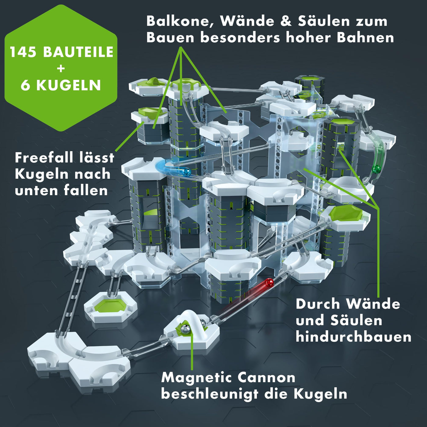 Ravensburger GraviTrax PRO Starter-Set Vertical 22426 - GraviTrax Starterset für Deine Kugelbahn - Murmelbahn und Konstruktionsspielzeug ab 8 Jahren, alleine bespielbar